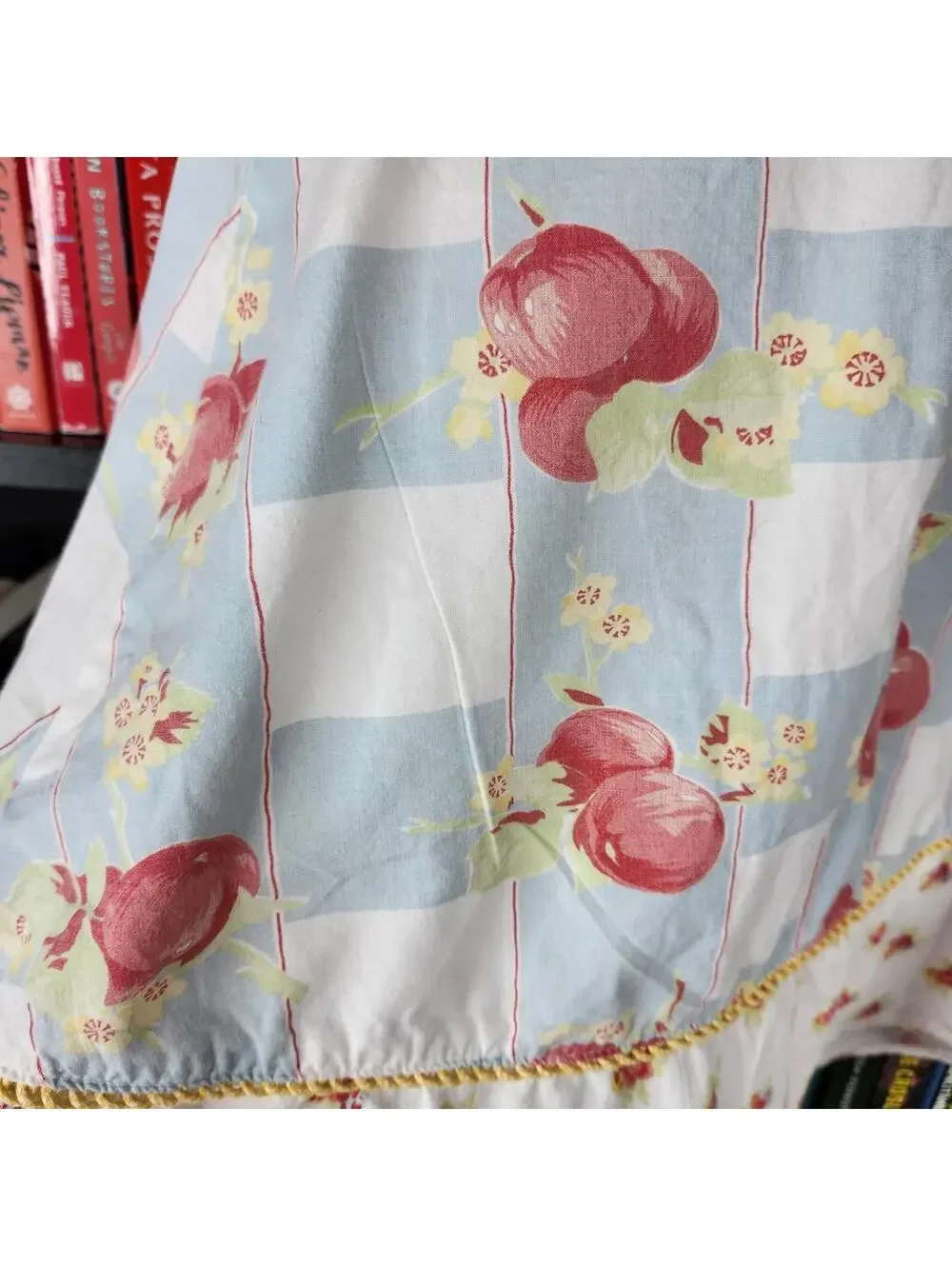 Baby Lulu Girls Apple Gingham Dress 6/6X Blue White Cottagecore Cotton